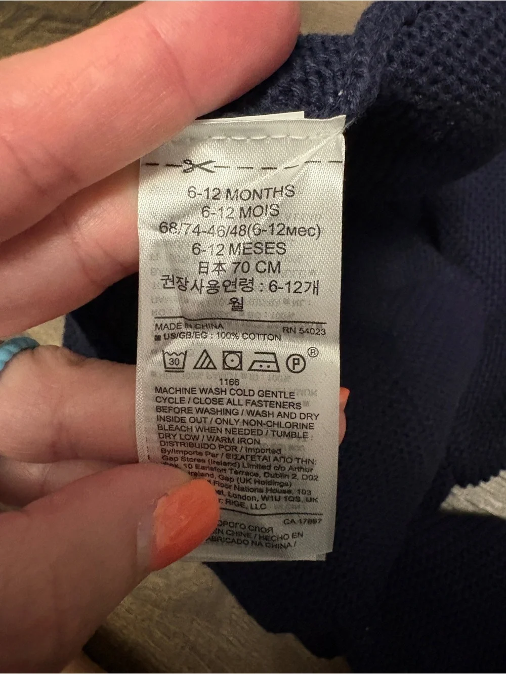 🌴 Baby Gap Baby Boy 6–12M Navy Hooded Bear Ear Cardigan